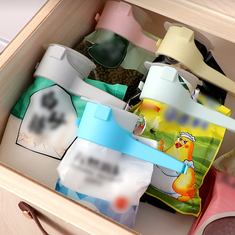 Vershoudzakclips met Schenkopening Set van 4 Stuks Herbruikbaar Keuken Voedselopslag Zaksluiters Kleurrijk