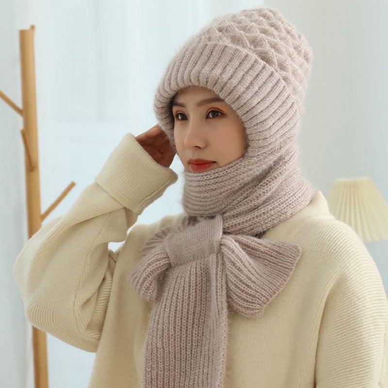 Wintermuts met Gezichts- en Oorwarmers Fleece Gevoerd Windbestendig Gebreid Uniseks Winteraccessoire