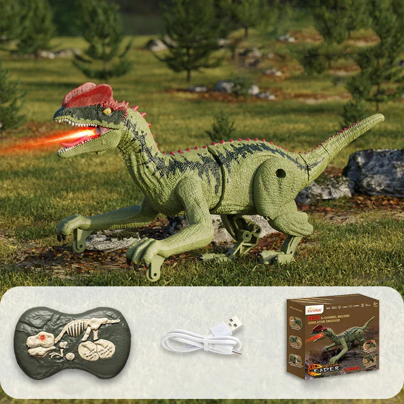 Bestuurbare Prehistorische Speeldino met Mistfunctie - Bewegende Robot Dino voor Kinderen - Oplaadbaar met Afstandsbediening - Dinosaurus Speelgoed met Geluid en Lichteffecten