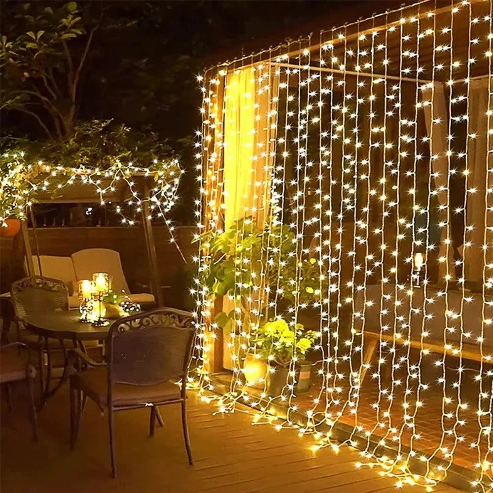 LED Lichtgordijn Warmwit - Decoratieve Verlichting voor Tuin en Balkon