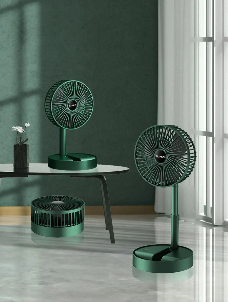 Opvouwbare Tafelventilator USB-Oplaadbaar met Vijf Standen - Compact en Stil