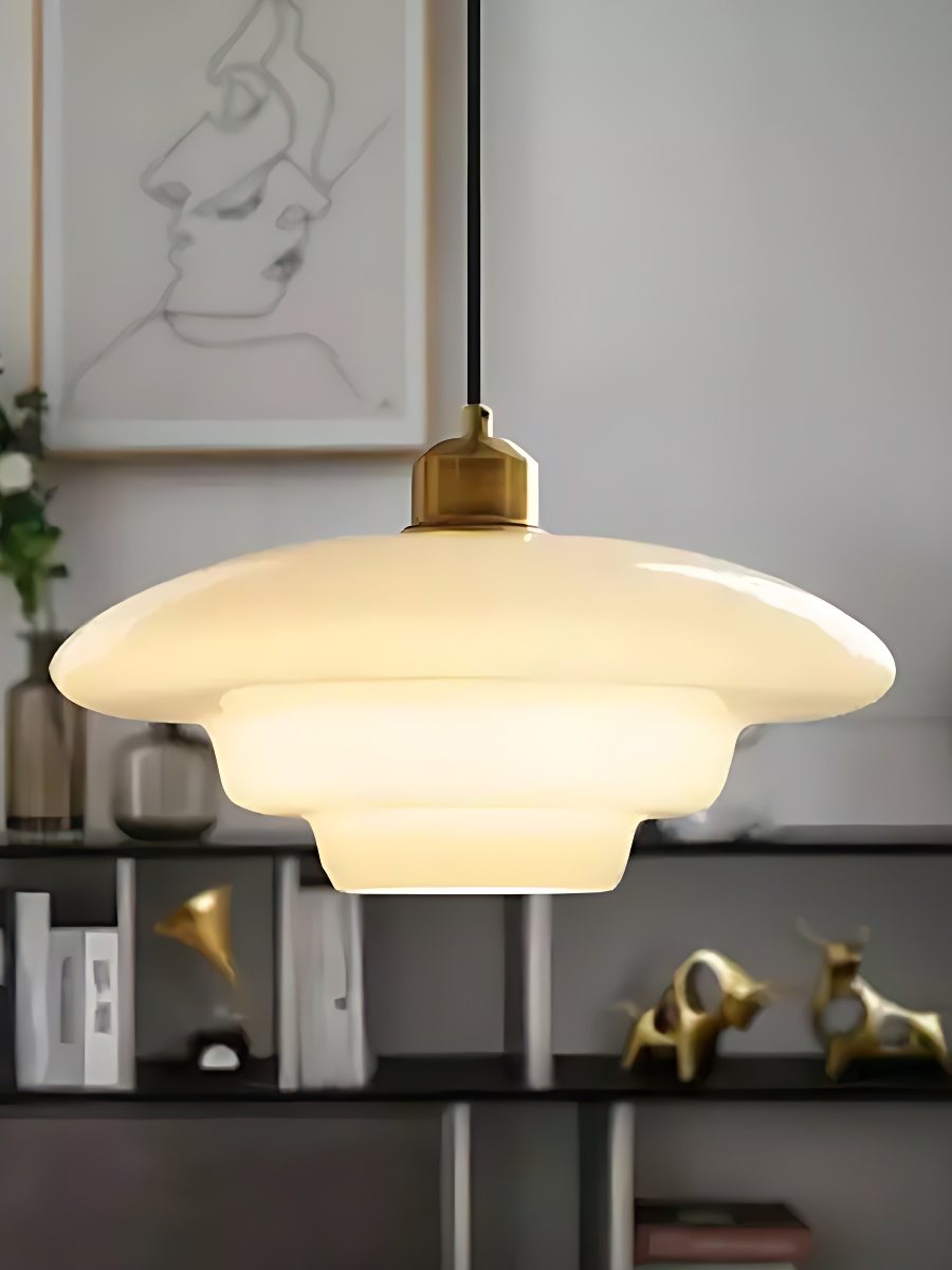 Glazen Hanglamp met Gelaagd Design - Melkwit Matglas voor Eetkamer en Woonkamer