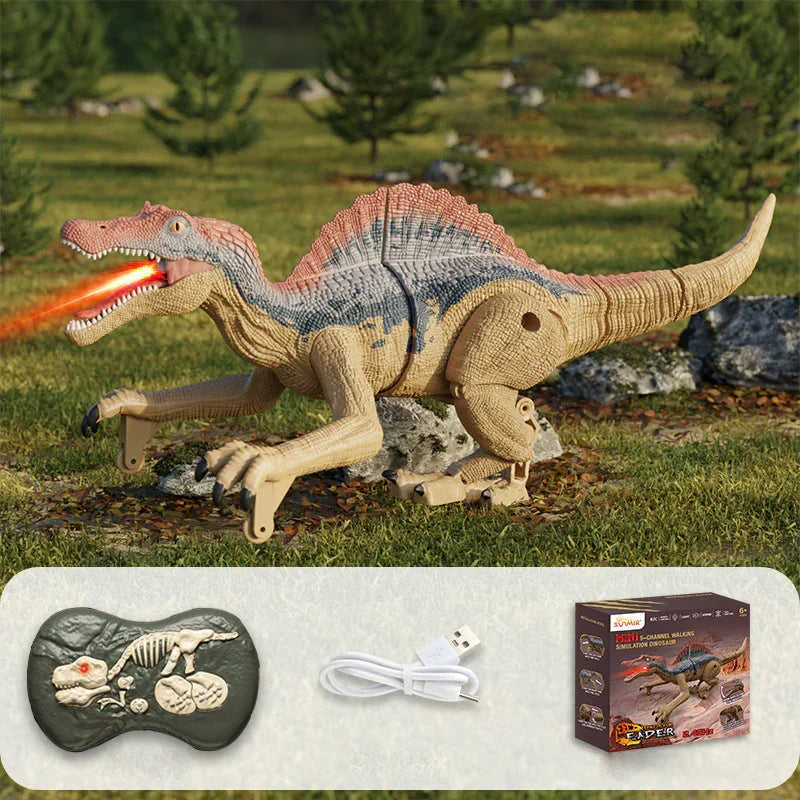 Bestuurbare Prehistorische Speeldino met Mistfunctie - Bewegende Robot Dino voor Kinderen - Oplaadbaar met Afstandsbediening - Dinosaurus Speelgoed met Geluid en Lichteffecten