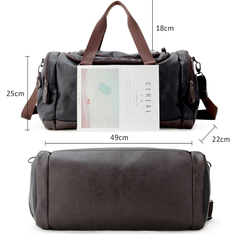 Leren Reistas Handbagage Weekendtas Premium PU-Leer Waterbestendig Krasvrij Duurzaam Reisaccessoire Vintage