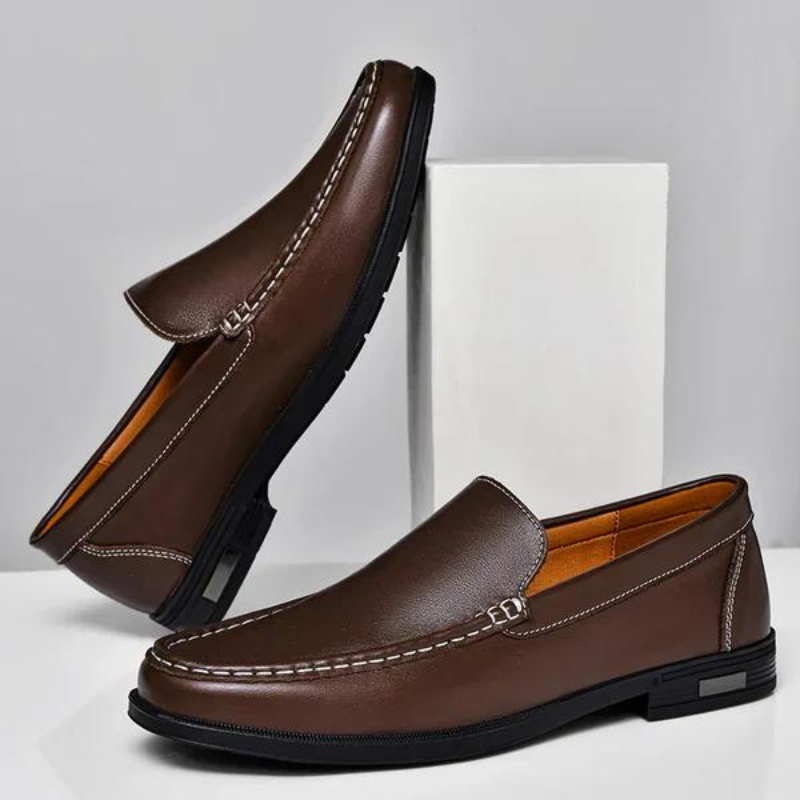 Herenslipper Italiaans Echt Leder Zwart Bruin Grijs Blauw Loafer 39-46 Klassiek Comfort Zakelijk Vrijetijd Tijdloos