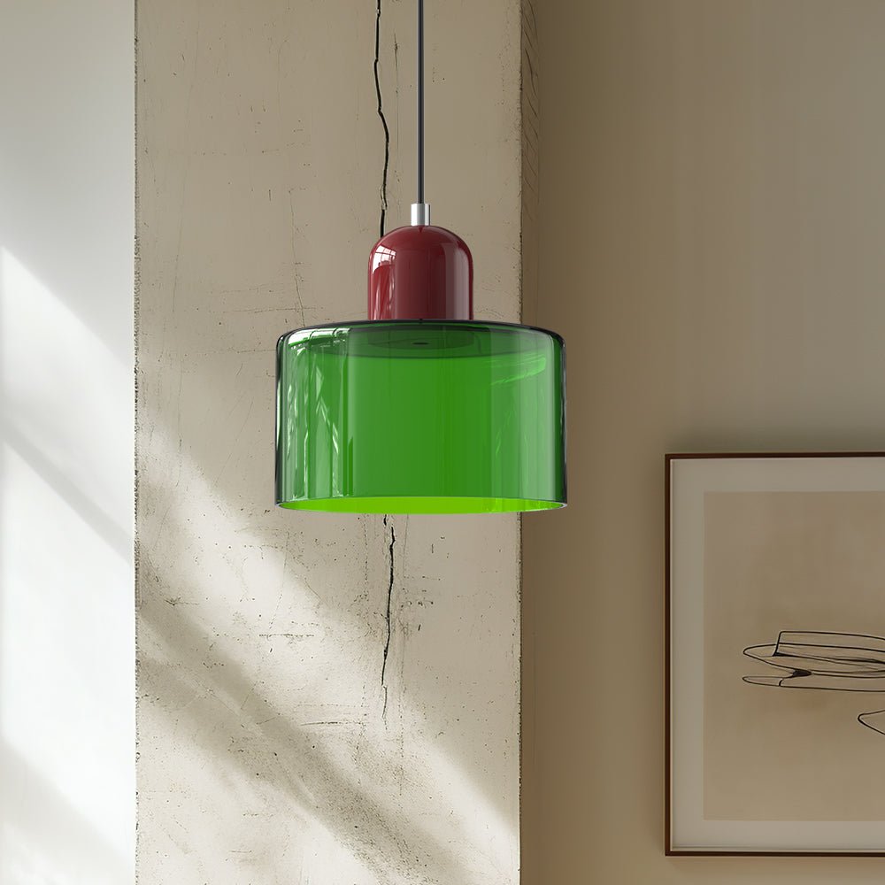 Glazen Hanglamp Bauhaus-Stijl Handgeweven Afwerking Eetkamer Woonkamer