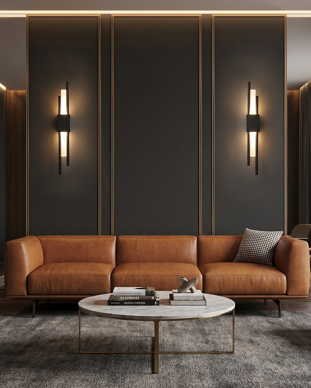Scandinavische Minimalistische Wandlamp - Modern Verticaal Design met Gerichte LED-Verlichting - Zwart Goud