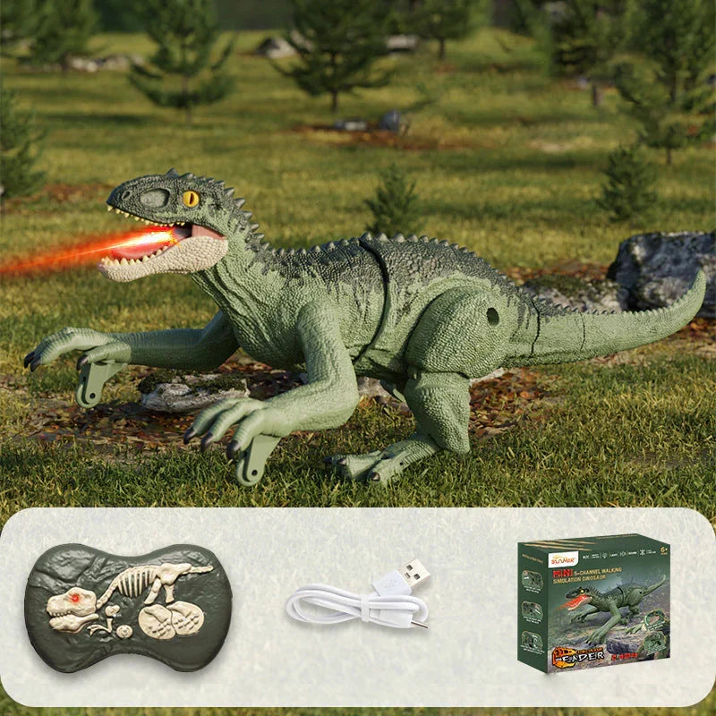 Bestuurbare Prehistorische Speeldino met Mistfunctie - Bewegende Robot Dino voor Kinderen - Oplaadbaar met Afstandsbediening - Dinosaurus Speelgoed met Geluid en Lichteffecten
