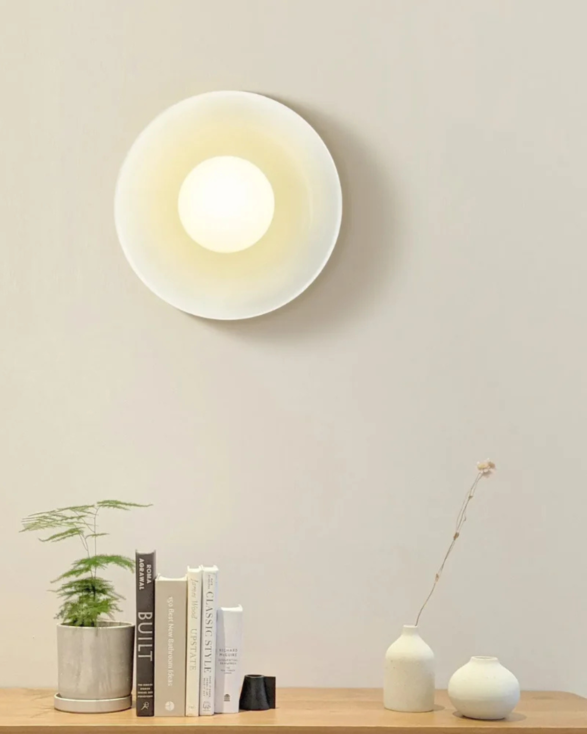 Moderne ronde plafondlamp van glas en ijzer - minimalistische designlamp voor woonkamer en slaapkamer met warme lichtkleur