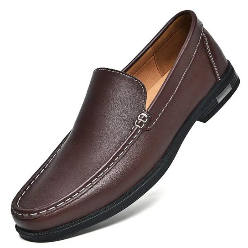 Herenslipper Italiaans Echt Leder Zwart Bruin Grijs Blauw Loafer 39-46 Klassiek Comfort Zakelijk Vrijetijd Tijdloos