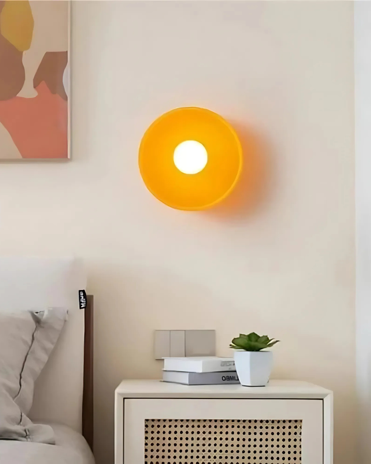Moderne ronde plafondlamp van glas en ijzer - minimalistische designlamp voor woonkamer en slaapkamer met warme lichtkleur