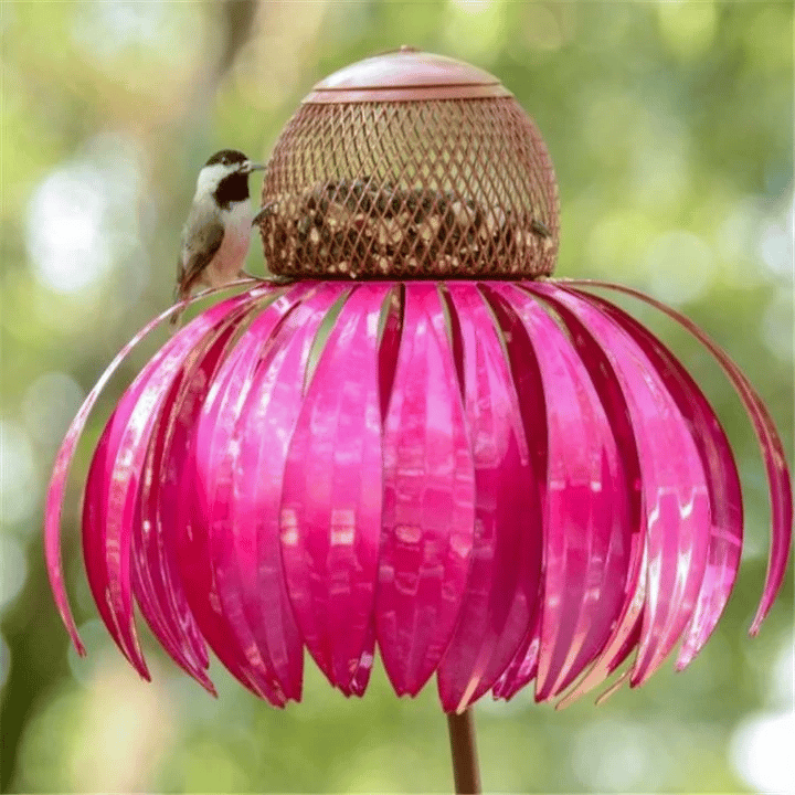 Decoratieve Vogelvoeder voor de Tuin - Metalen Vogelvoerhouder op Steker voor Buiten