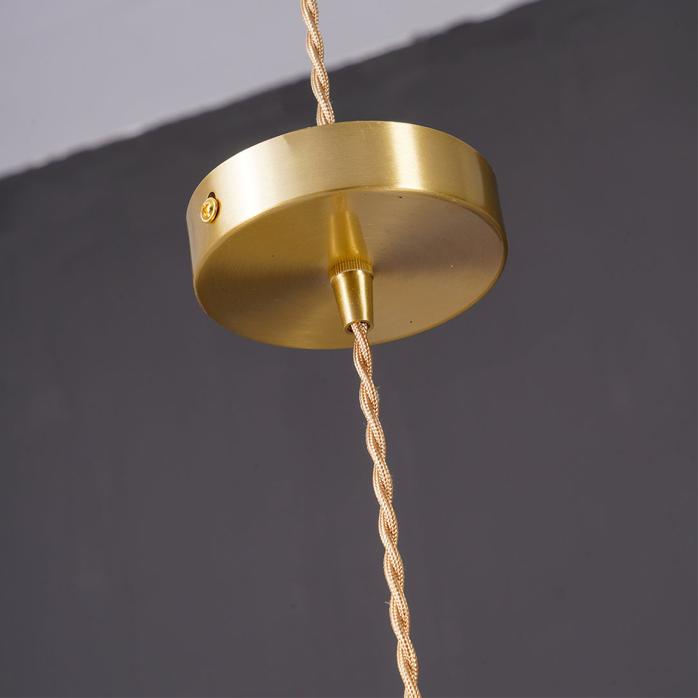 Selene Glazen Hanglamp - Hibiscusbloem Design Messing Glas - Hangende Verlichting Eetkamer Woonkamer Slaapkamer - E27 Fitting 23-33cm
