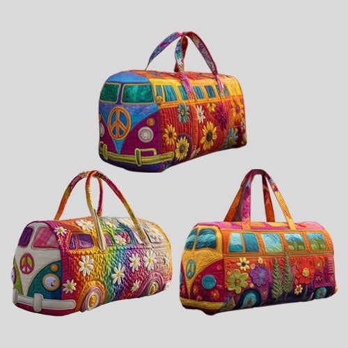 Gewatteerde Reistas met Bloemenpatroon 45.5x22.5x22.5 cm Handbagage Weekendtas Schuimbescherming Duffeltas
