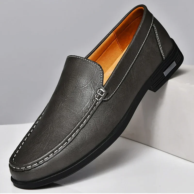 Herenslipper Italiaans Echt Leder Zwart Bruin Grijs Blauw Loafer 39-46 Klassiek Comfort Zakelijk Vrijetijd Tijdloos