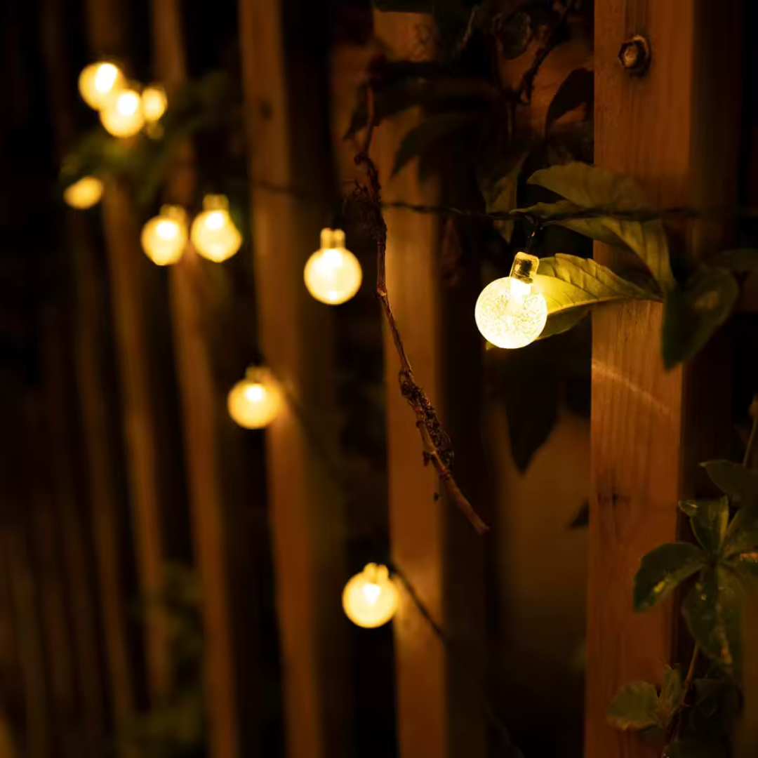 Solar LED Lichtsnoer Outdoor Warmwit Kristalbol 6.5m-22m Waterdicht IP65 Tuinverlichting Feestverlichting Terras
