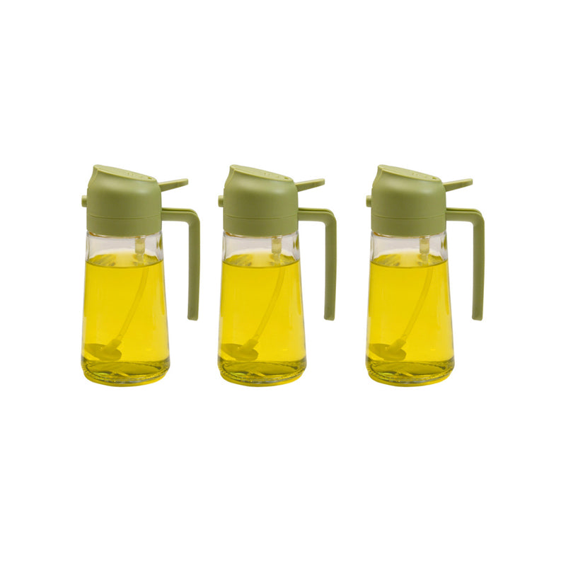 Glazen Olieverstuiver & Dispenser 2-in-1 Pomp Spray Fles voor Azijn Sojasaus Keuken Doseren 470ml Olie