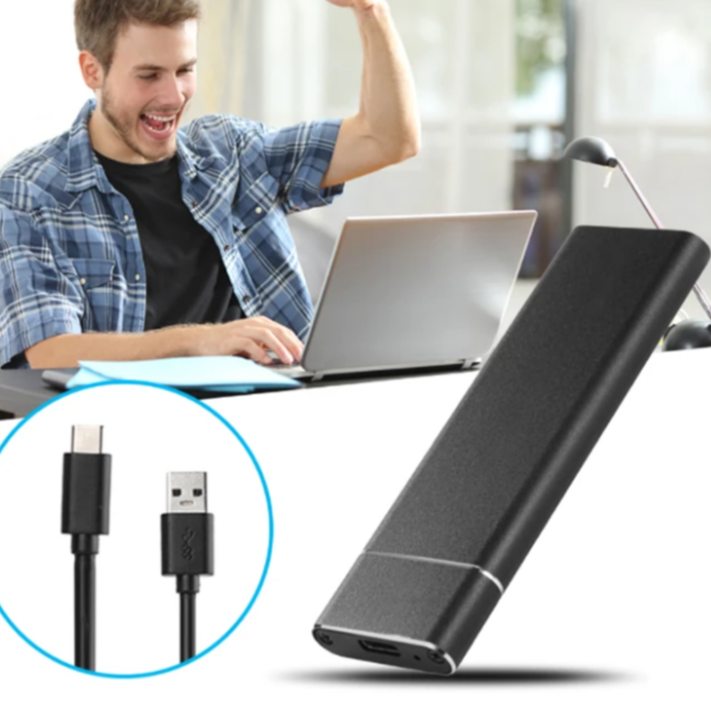Externe Harde Schijf 520MB/s USB-C 1TB 2TB Aluminium Zilver Zwart Blauw Rood Draagbare SSD Opslag Gegevens