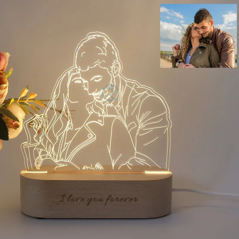 Gepersonaliseerde Fotolamp met Eigen Afbeelding en Tekst - RGB LED Verlichting voor Romantische Momenten