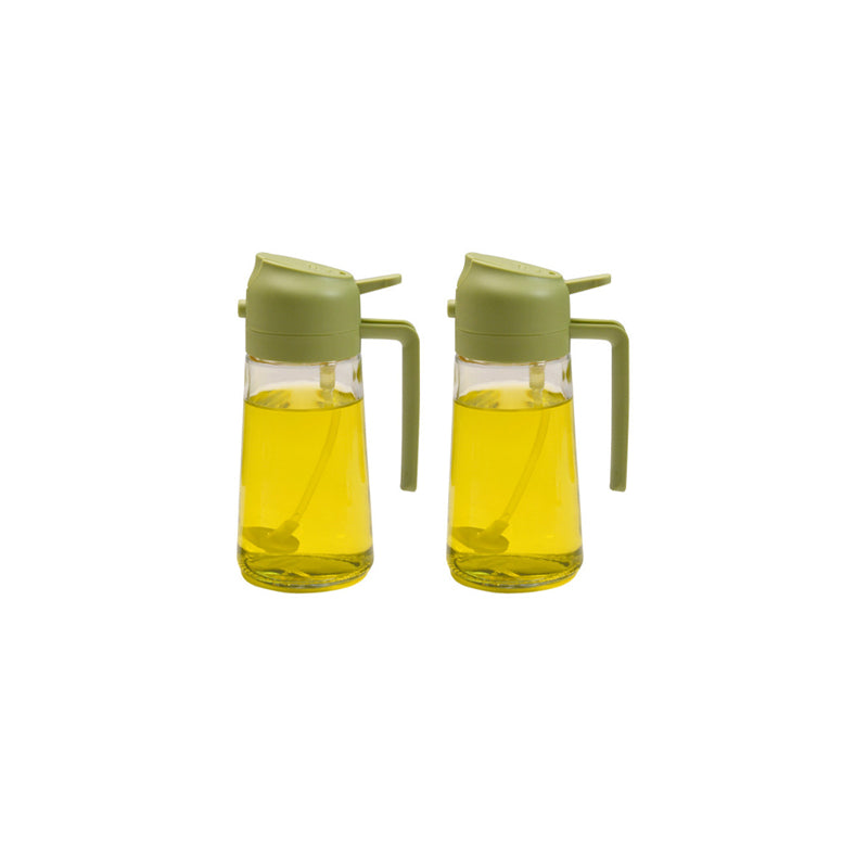 Glazen Olieverstuiver & Dispenser 2-in-1 Pomp Spray Fles voor Azijn Sojasaus Keuken Doseren 470ml Olie