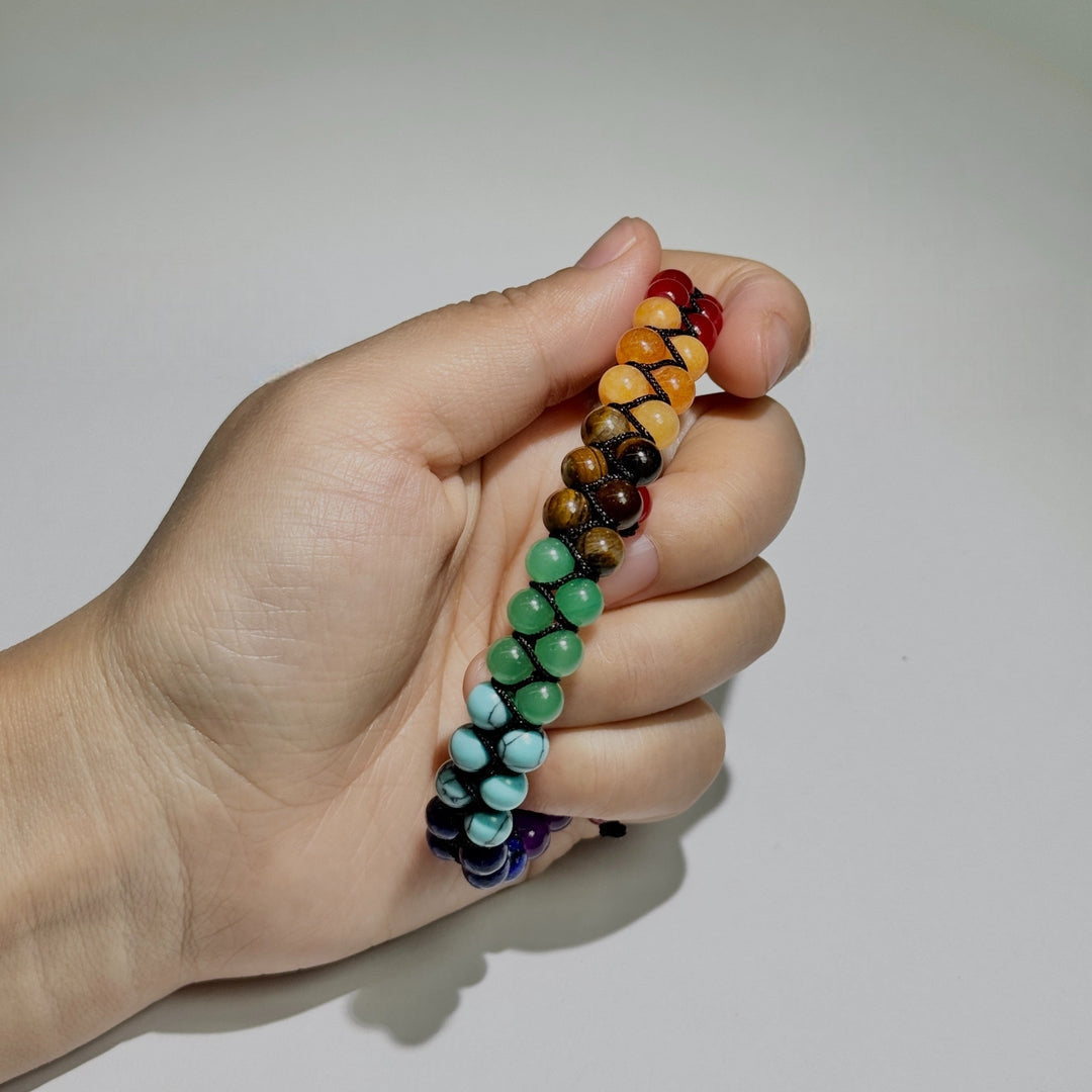 Verstelbare Chakra Armband Natuursteen Energiekralen Meditatie Yoga Spiritueel Welzijn Unisex Sieraad