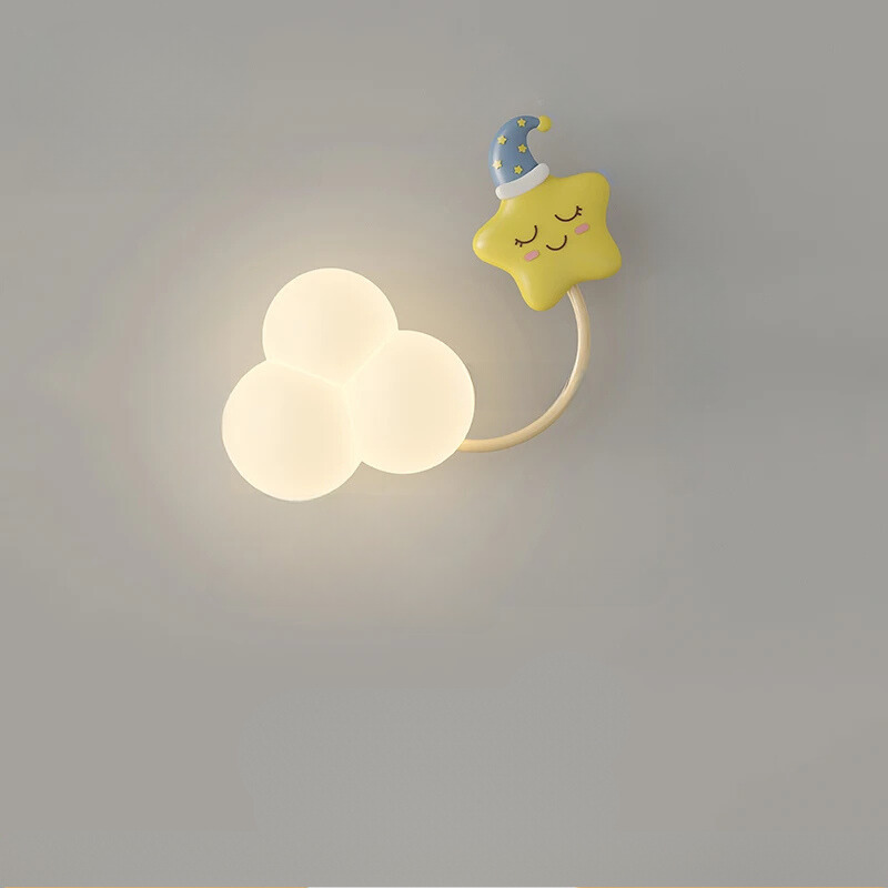 LED Wandlamp Kinderkamer met Vliegtuig Wolk Regenboog Ster Motief Drie Lichttemperaturen Dimbaar Sfeerlicht