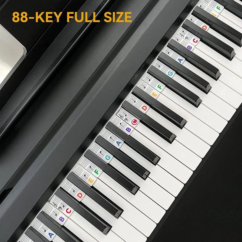 Verwijderbare Piano Toetslabels - Siliconen Nootlabels voor 88 Toetsen - Leerhulp voor Beginners