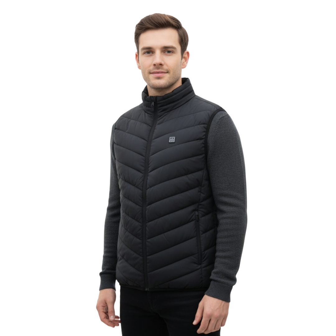 Verwarmbaar Bodywarmer Vest met 11 Verwarmingszones USB Elektrisch Verwarmd Heren Wintervest Outdoorkleding Zwart