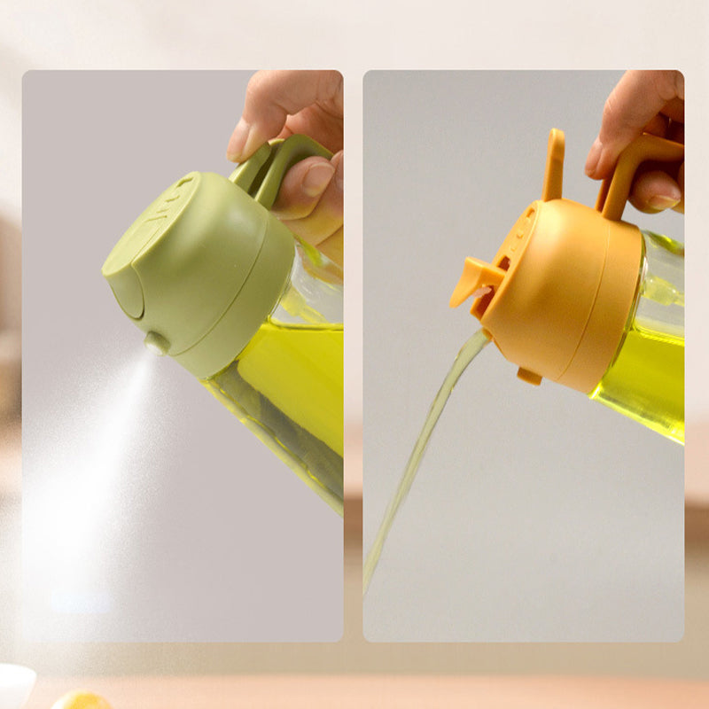 Glazen Olieverstuiver & Dispenser 2-in-1 Pomp Spray Fles voor Azijn Sojasaus Keuken Doseren 470ml Olie