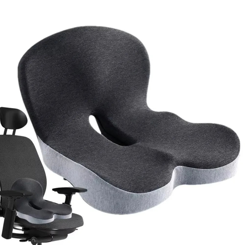 Ergonomisch Zitkussen Memory Foam met Lendensteun voor Kantoorstoel Auto Thuis Werken 44x42x32cm Comfortabel