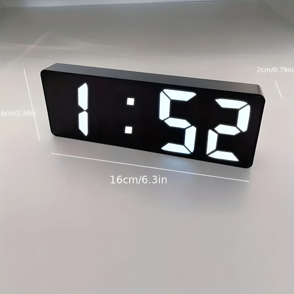 Digitale LED Spiegelwekker met Datum en Temperatuur - Minimalistisch Design voor Slaapkamer en Bureau