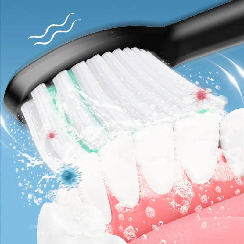 Elektrische Tandenborstel 40.000 Trillingen 6 Poetsmodi IPX7 Waterbestendig Timer Oplaadbaar Wit Zwart Roze