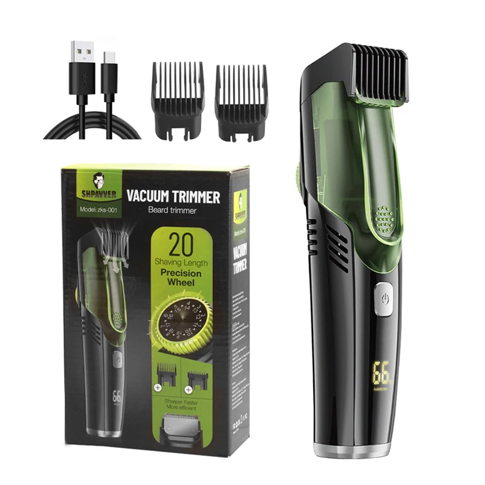 Vacuüm Trimmer met Opvangbak voor Baard en Lichaamshaar - Waterdicht en Oplaadbaar via USB