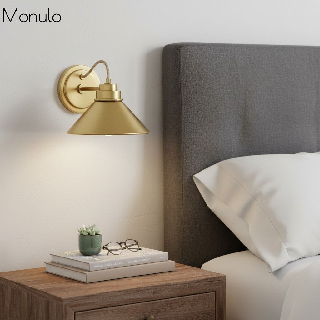 Globe Wandlamp met Gebogen Arm - Moderne Industriële Verlichting voor Badkamer, Slaapkamer en Gang