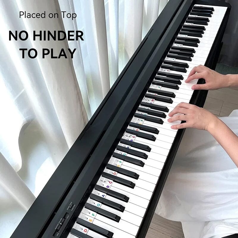 Siliconen Notenlabels voor Piano of Keyboard 88-Toetsen Verwijderbare Notenstickers met Dubbele Notenbalk voor Beginners en Kinderen