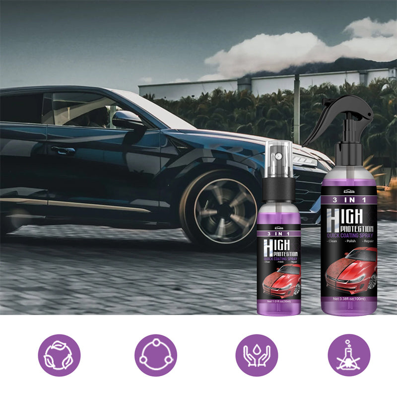 3-in-1 Autolak Coating Spray Watervrij 30ml 100ml Bescherming Glans Krasverwijdering Wassen Auto Onderhoud