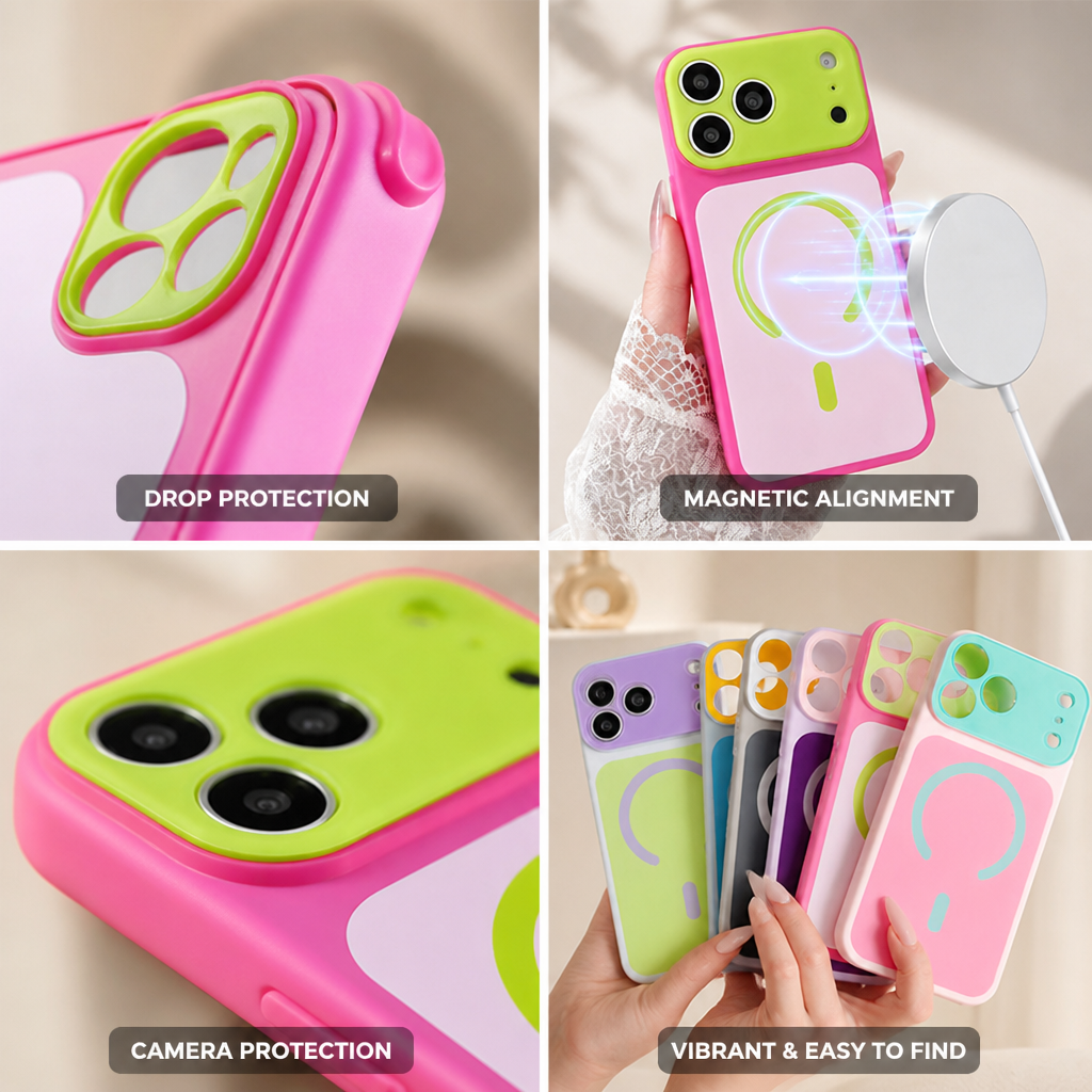 Telefoonhoesje met Magnetische Uitlijning en Verstevigde Hoeken voor Draadloos Laden iPhone Beschermhoes