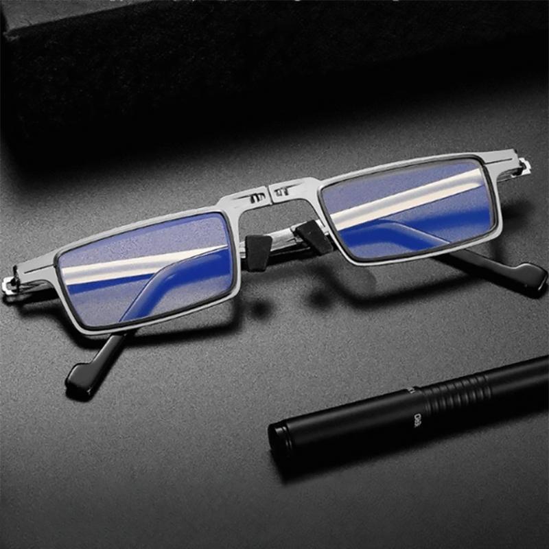 Opvouwbare Leesbril met Blauwlichtfilter - Ultralight Titanium Montuur - Flexibele Pootjes voor Draagcomfort