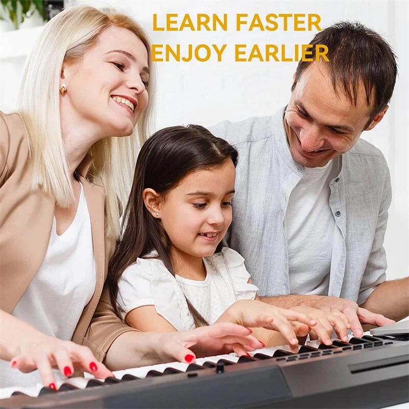 Siliconen Notenlabels voor Piano of Keyboard 88-Toetsen Verwijderbare Notenstickers met Dubbele Notenbalk voor Beginners en Kinderen