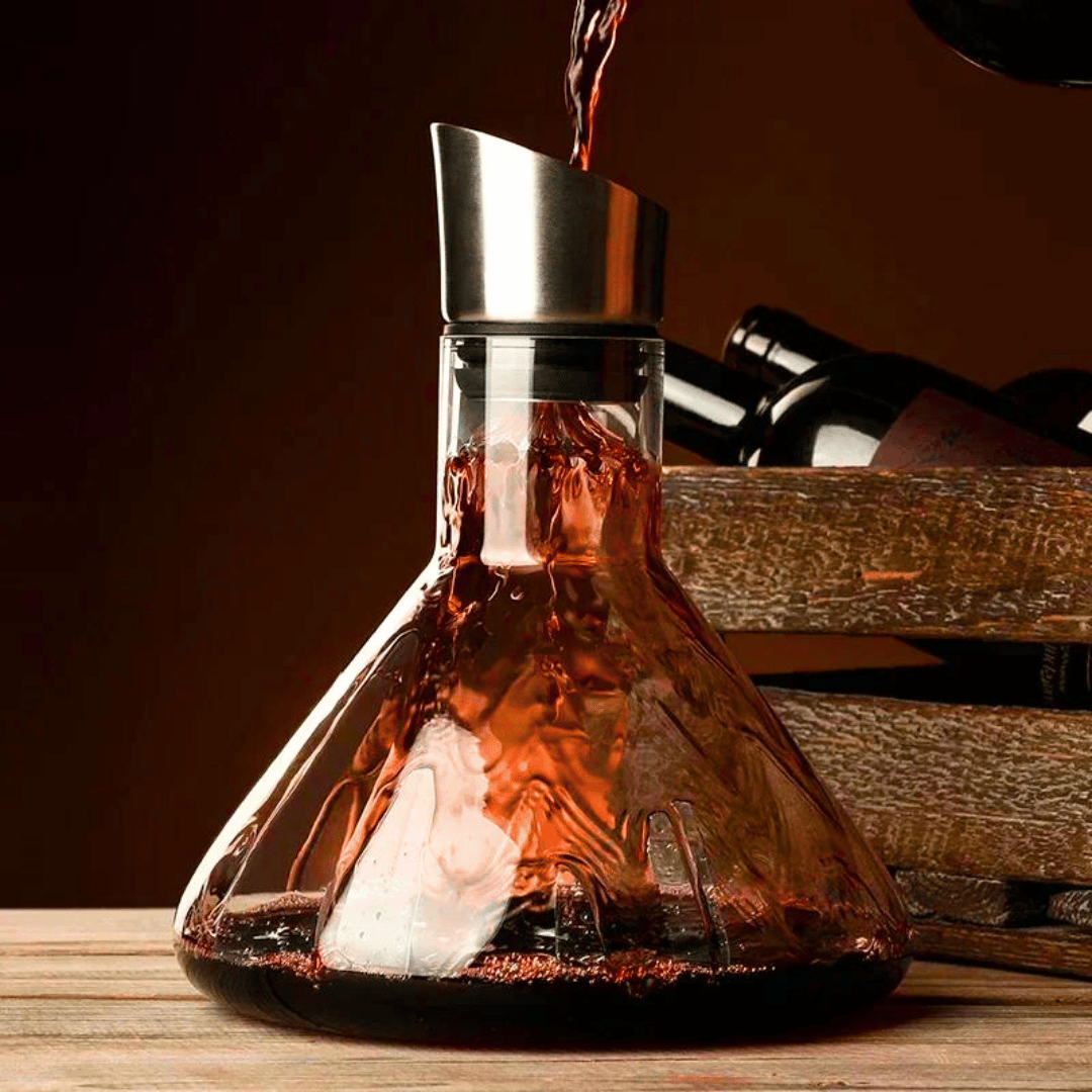 Wijnkaraf met Ijsberg Design - Kristalglas Decanter met 12-Kanaals Beluchtingssysteem voor Optimale Wijnsmaak