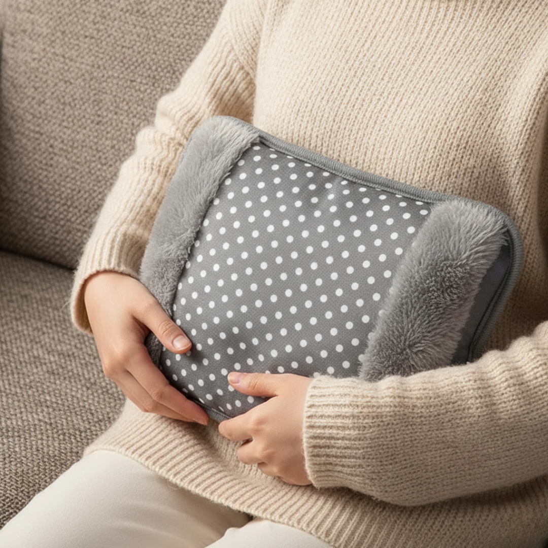 Elektrisch Verwarmingskussen met Handwarmer Functie Pluche Warmtekussen Grijs Lila 450W EU Stekker Comfort