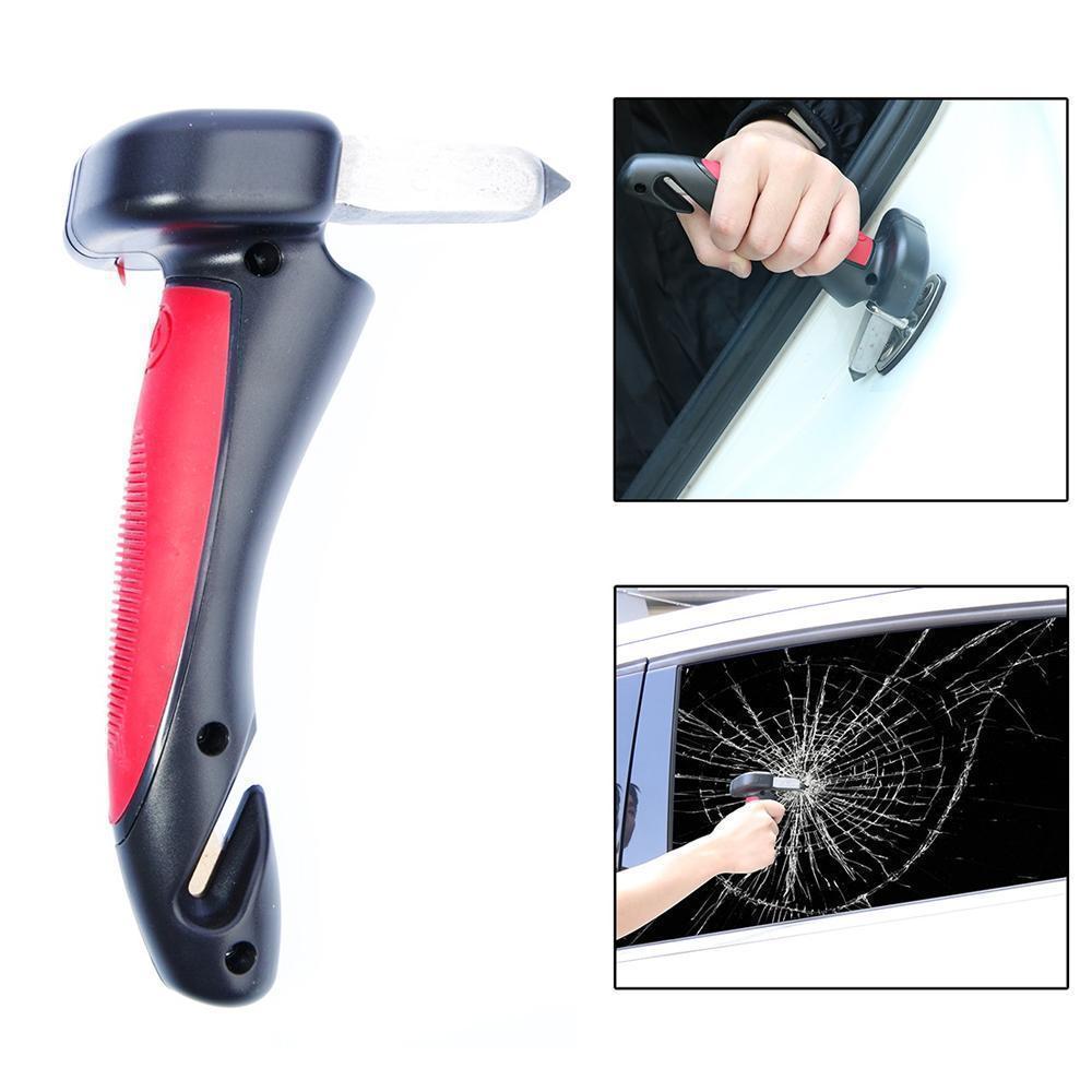 Multifunctionele Auto Noodhamer met LED Zaklamp Veiligheidstool Gordelsnijder Steungreep Raambreker Veiligheid