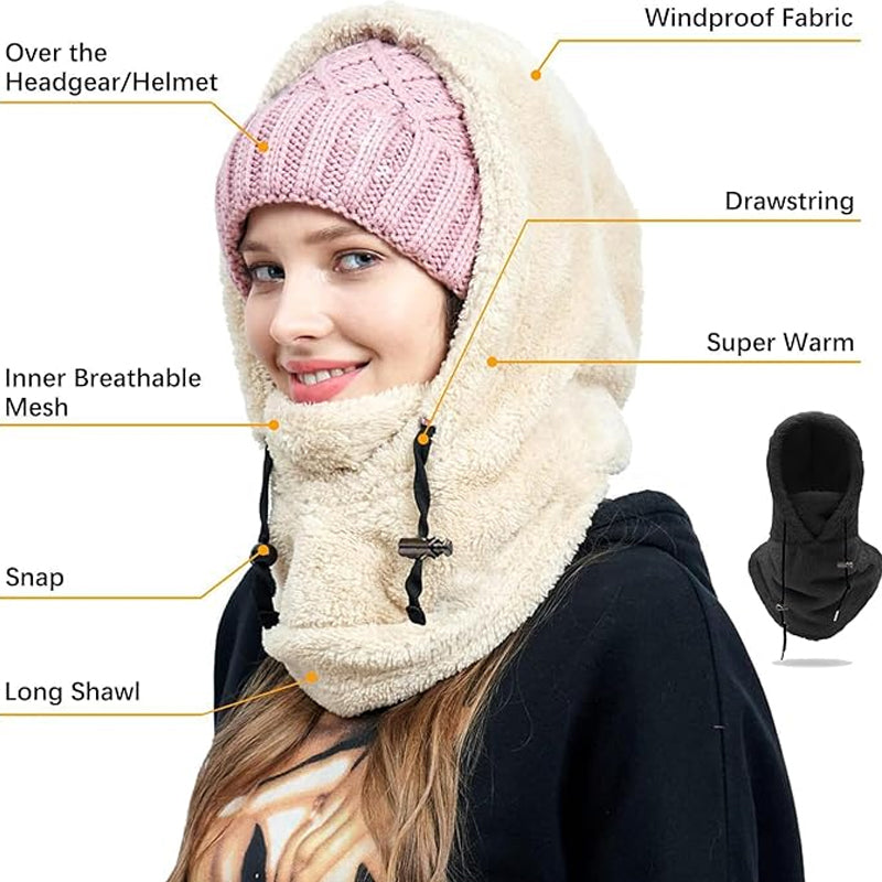 Fleece Balaclava Wintersportmuts Met Nekbescherming Verstelbaar Ademend Unisex Gezichtsmasker Outdoor