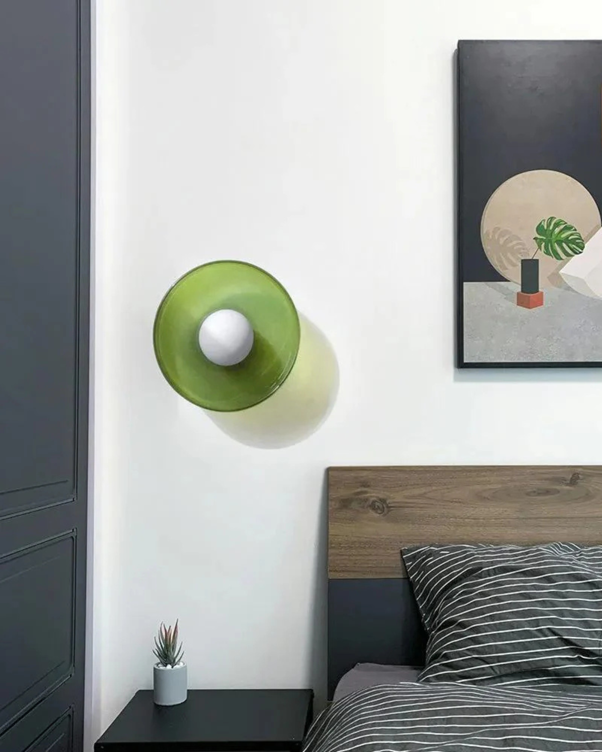Moderne ronde plafondlamp van glas en ijzer - minimalistische designlamp voor woonkamer en slaapkamer met warme lichtkleur