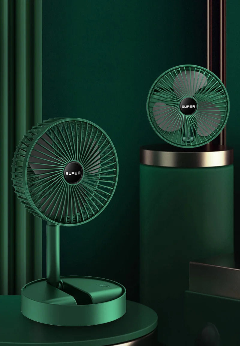 Opvouwbare Tafelventilator USB-Oplaadbaar met Vijf Standen - Compact en Stil