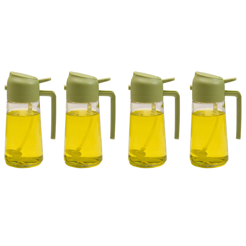 Glazen Olieverstuiver & Dispenser 2-in-1 Pomp Spray Fles voor Azijn Sojasaus Keuken Doseren 470ml Olie