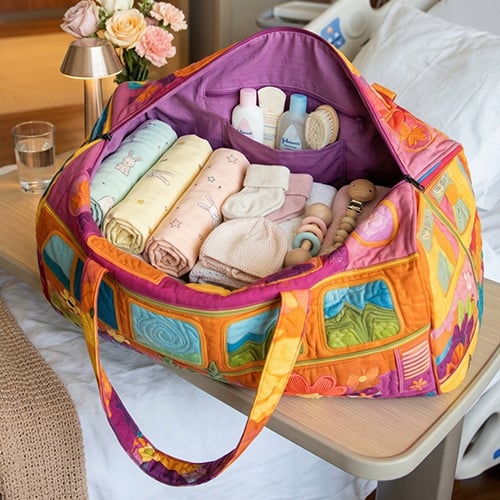 Gewatteerde Reistas met Bloemenpatroon 45.5x22.5x22.5 cm Handbagage Weekendtas Schuimbescherming Duffeltas
