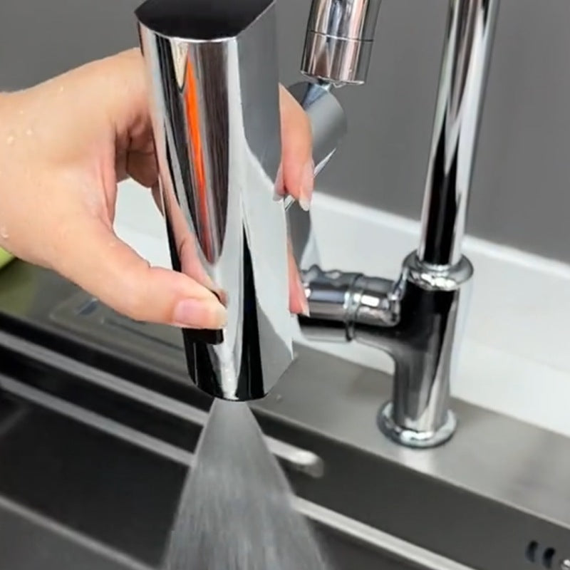 Kraanuitbreiding met Watervalsysteem Zwart of Zilver - Keukenkraan Accessoire met 4 Standen voor Multifunctioneel Gebruik