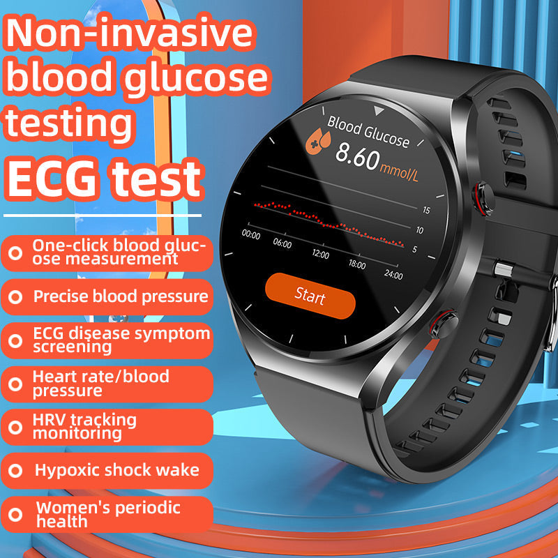 Smartwatch met Bloedsuikermeting ECG Bloeddrukmeter Hartslagmonitor Gezondheidstracker voor Sport en Fitness