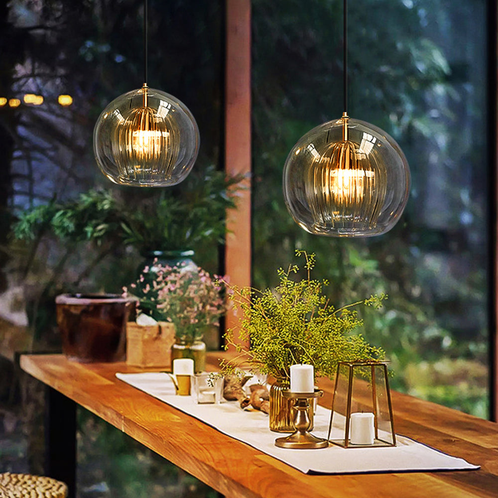 Hanglamp Glas Rond Transparant Amber G4 LED Modern 1-Lichts